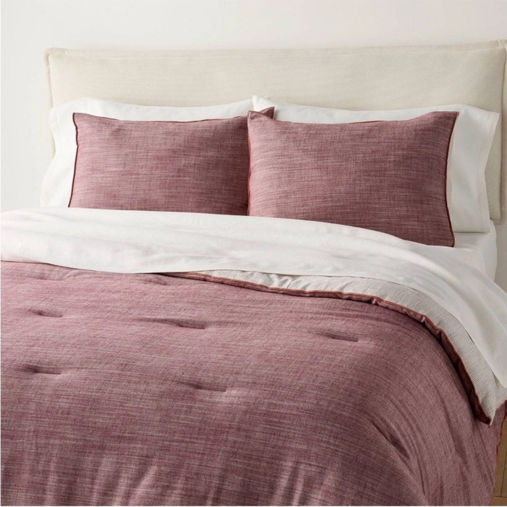 Hearth & Hand 3pc KING Fall Reversible Duvet Cover Set Burgundy BRAND NEW W/TAG